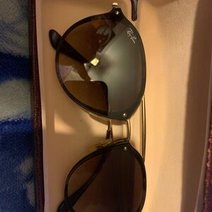 Ray-Ban Gold and Brown Sunglasses